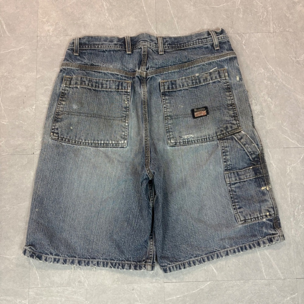 Y2K Arizona faded thrashed denim carpenter shorts
